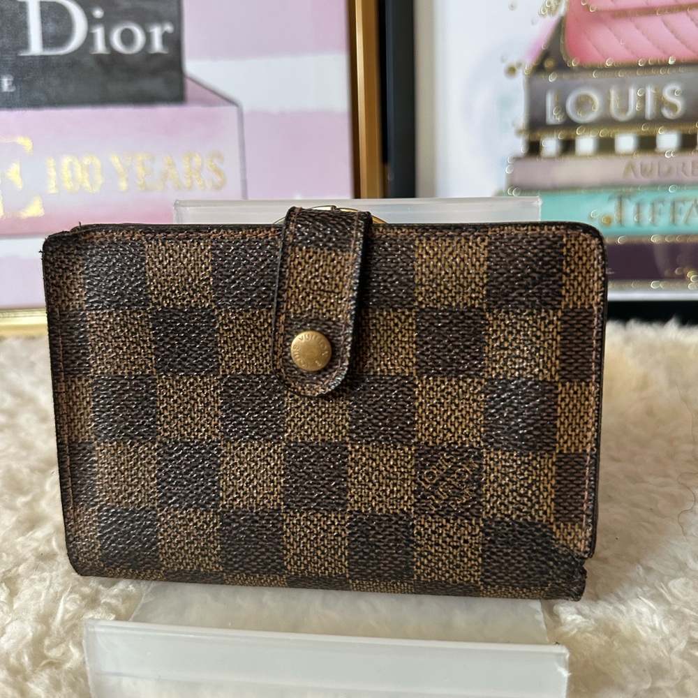 Louis Vuitton DAMIER EBENE PORTE-MONNAIE VIENNOIS KISSLOCK WALLET